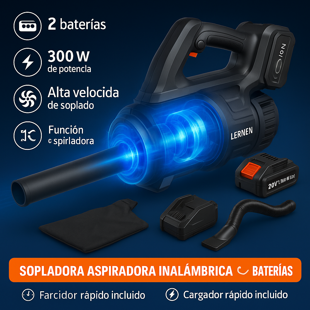 PowerBlow – Sopladora Inalámbrica de Doble Batería